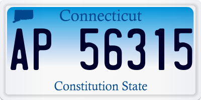 CT license plate AP56315