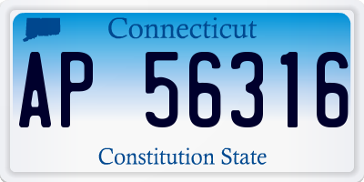 CT license plate AP56316