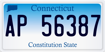 CT license plate AP56387