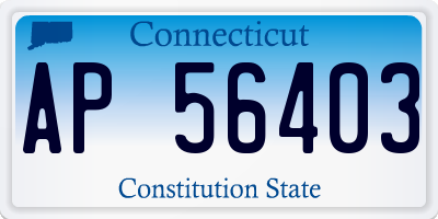 CT license plate AP56403