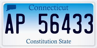 CT license plate AP56433