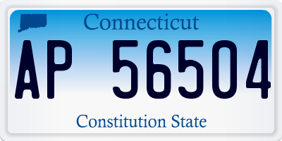 CT license plate AP56504