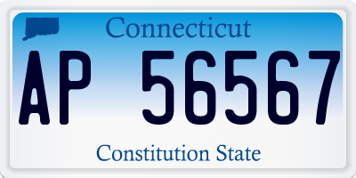 CT license plate AP56567