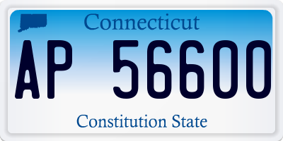 CT license plate AP56600