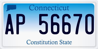 CT license plate AP56670