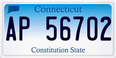 CT license plate AP56702