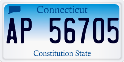 CT license plate AP56705