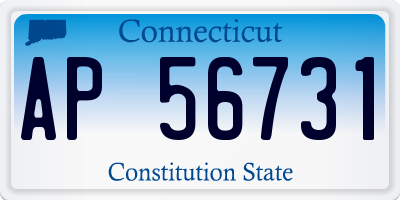 CT license plate AP56731