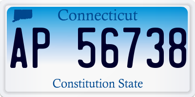 CT license plate AP56738