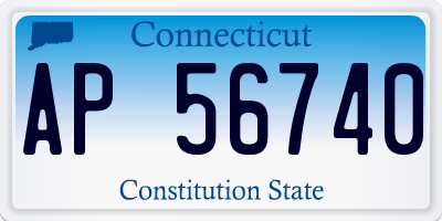 CT license plate AP56740