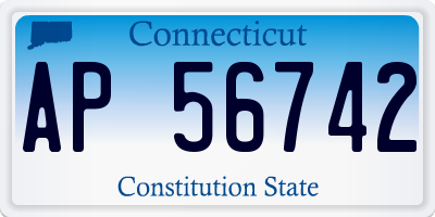 CT license plate AP56742