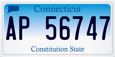 CT license plate AP56747