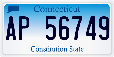 CT license plate AP56749