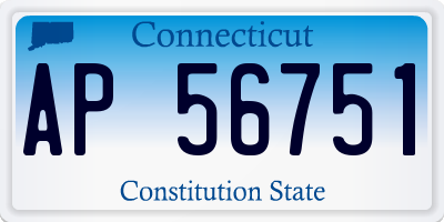 CT license plate AP56751