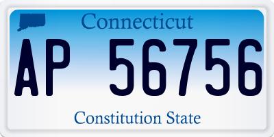 CT license plate AP56756