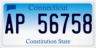 CT license plate AP56758