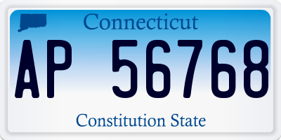 CT license plate AP56768