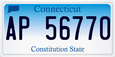 CT license plate AP56770