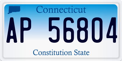 CT license plate AP56804