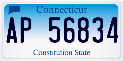 CT license plate AP56834