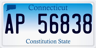 CT license plate AP56838