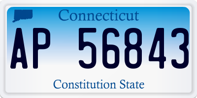 CT license plate AP56843