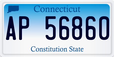 CT license plate AP56860