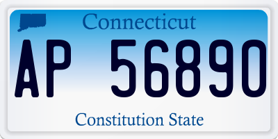 CT license plate AP56890