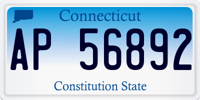 CT license plate AP56892