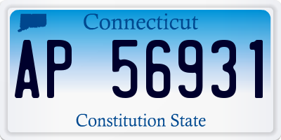 CT license plate AP56931