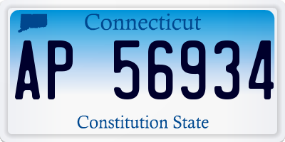 CT license plate AP56934