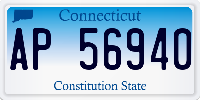CT license plate AP56940
