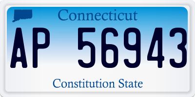 CT license plate AP56943