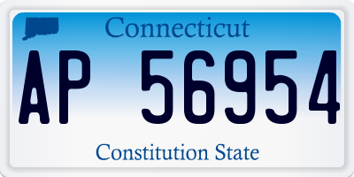 CT license plate AP56954
