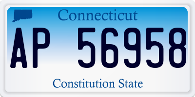 CT license plate AP56958