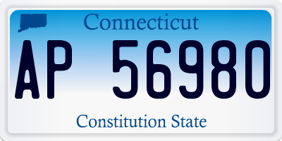 CT license plate AP56980