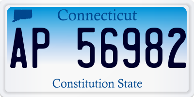 CT license plate AP56982