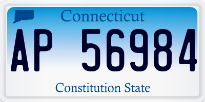 CT license plate AP56984