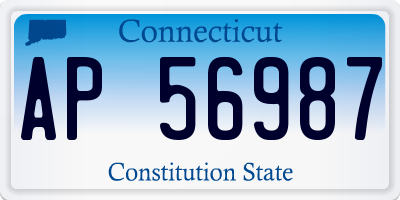 CT license plate AP56987