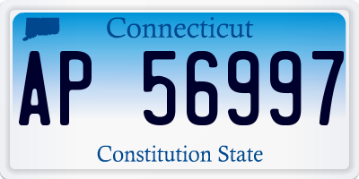 CT license plate AP56997
