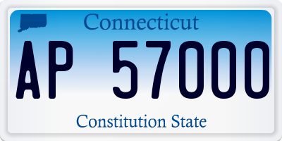 CT license plate AP57000