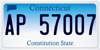 CT license plate AP57007