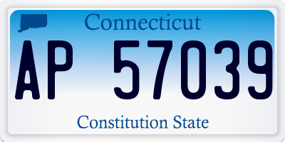 CT license plate AP57039