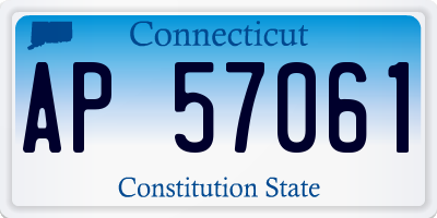 CT license plate AP57061