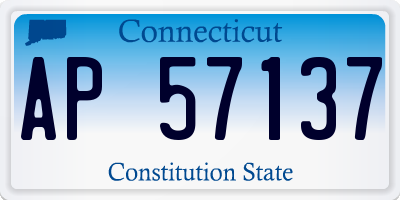 CT license plate AP57137