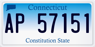 CT license plate AP57151