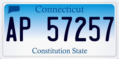 CT license plate AP57257