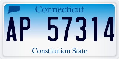 CT license plate AP57314