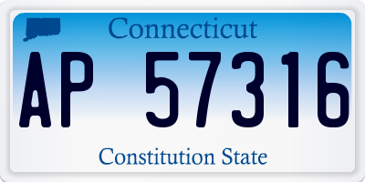 CT license plate AP57316