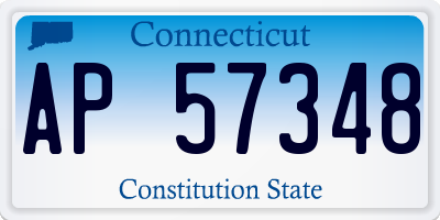 CT license plate AP57348